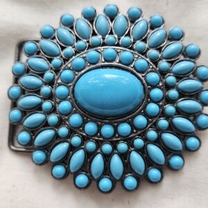 Faux Turquoise Statement Belt Buckle